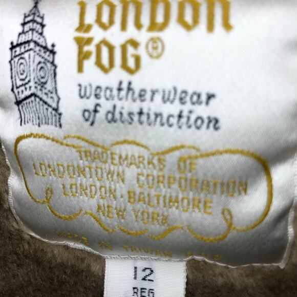 Vintage London Fog Faux Fur Lined Button Front Trench Coat 12 - Picture 7 of 10